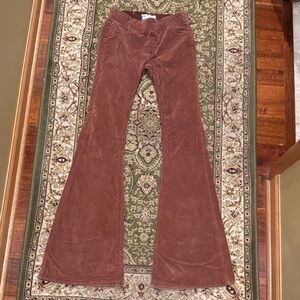 Free People Corduroy Flare Pants in Rust Brown